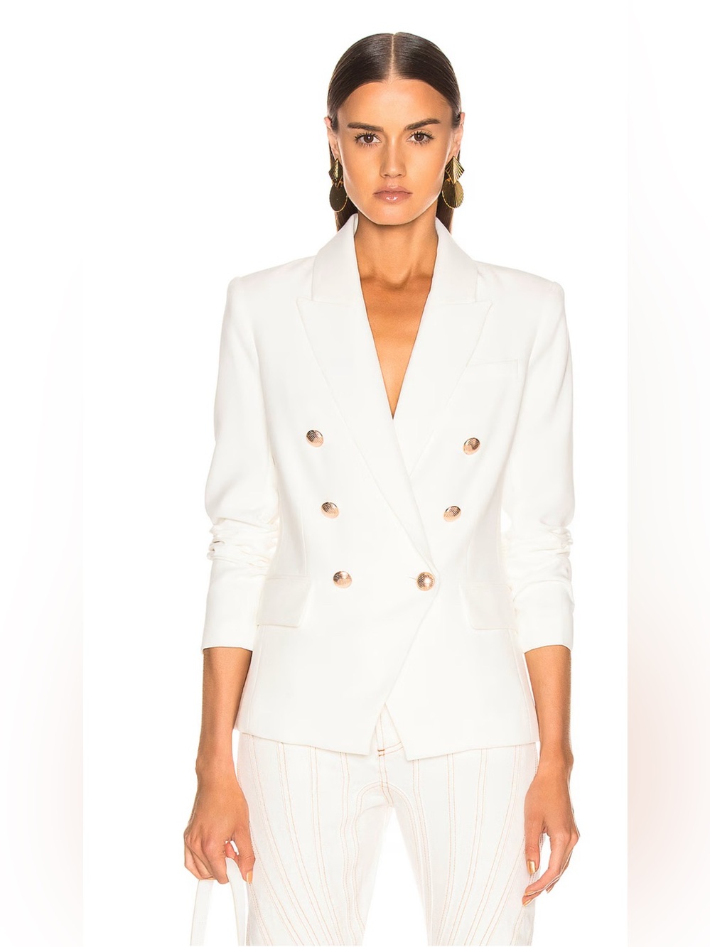 L’AGENCE Kenzie Double Breasted Blazer Ivory Size 6 NWOT $605| Designer Tailored